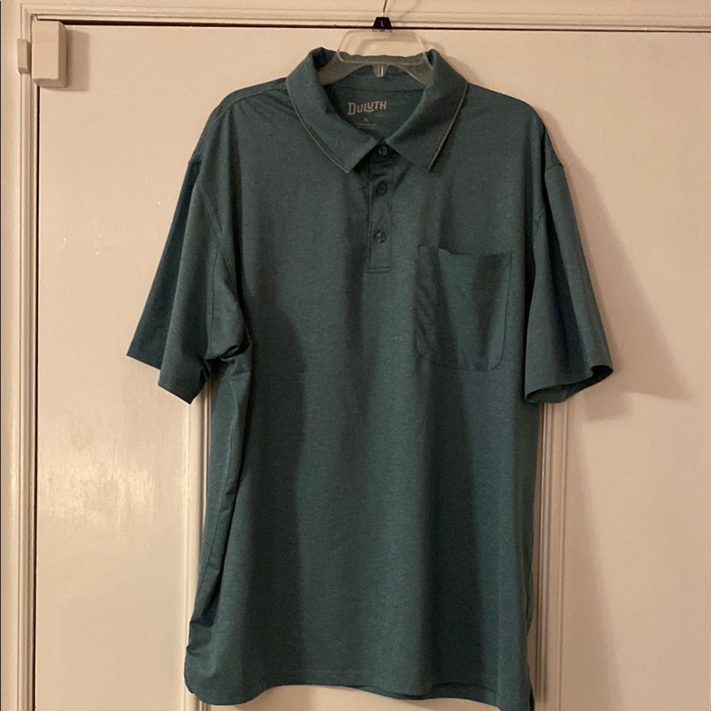 Duluth Trading Co Green Polo Shirt Relaxed Fit